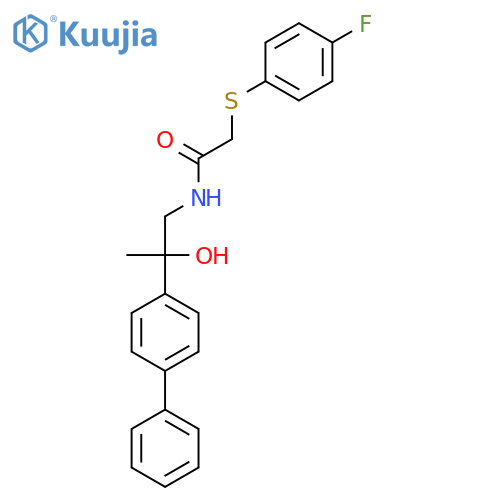 N-(2-{1,1'-biphenyl-4-yl}-2-hydroxypropyl)-2-(4-fluorophenyl)sulfanylacetamide structure