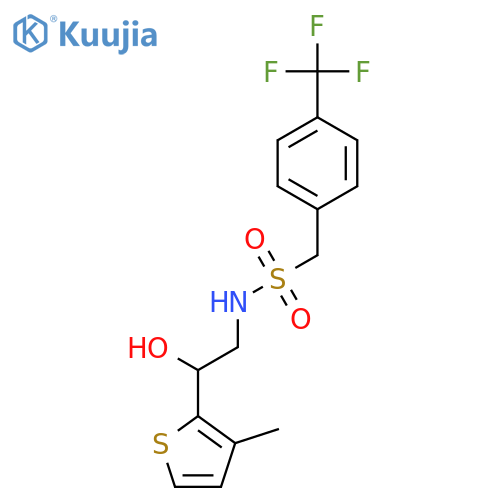 N-[2-hydroxy-2-(3-methylthiophen-2-yl)ethyl]-1-[4-(trifluoromethyl)phenyl]methanesulfonamide structure