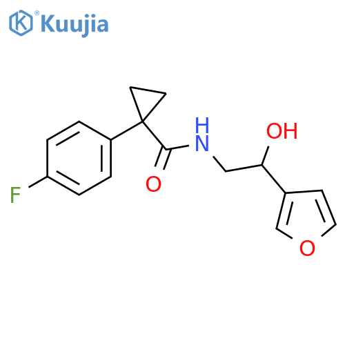 1-(4-fluorophenyl)-N-[2-(furan-3-yl)-2-hydroxyethyl]cyclopropane-1-carboxamide structure