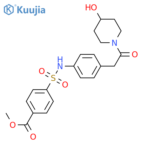 methyl 4-({4-[2-(4-hydroxypiperidin-1-yl)-2-oxoethyl]phenyl}sulfamoyl)benzoate structure