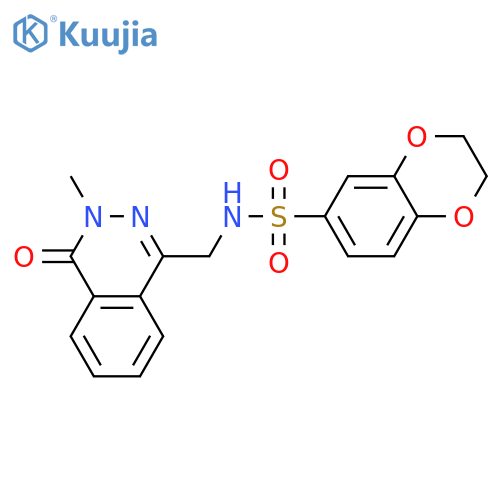 N-[(3-methyl-4-oxo-3,4-dihydrophthalazin-1-yl)methyl]-2,3-dihydro-1,4-benzodioxine-6-sulfonamide structure
