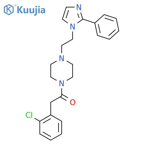 2-(2-chlorophenyl)-1-{4-[2-(2-phenyl-1H-imidazol-1-yl)ethyl]piperazin-1-yl}ethan-1-one structure