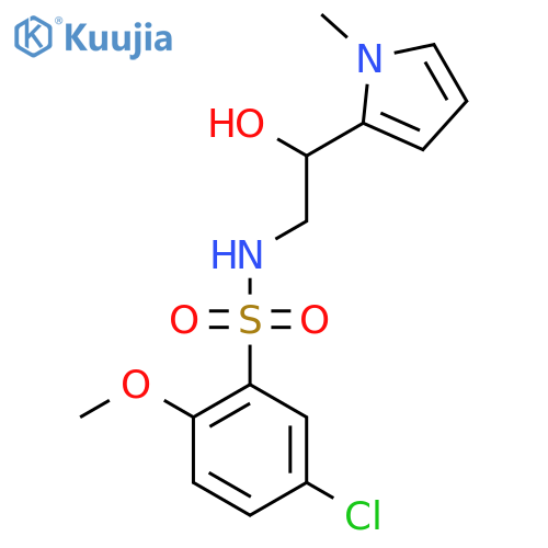 5-chloro-N-2-hydroxy-2-(1-methyl-1H-pyrrol-2-yl)ethyl-2-methoxybenzene-1-sulfonamide structure