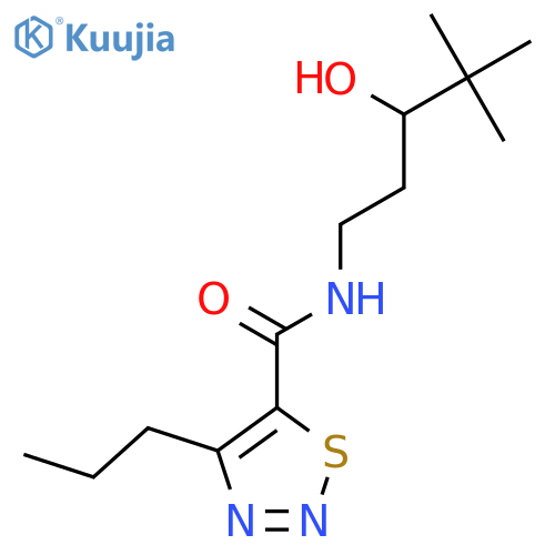 N-(3-hydroxy-4,4-dimethylpentyl)-4-propyl-1,2,3-thiadiazole-5-carboxamide structure