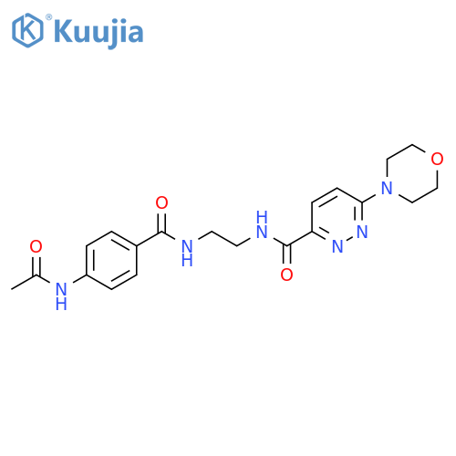 4-acetamido-N-(2-{6-(morpholin-4-yl)pyridazin-3-ylformamido}ethyl)benzamide structure