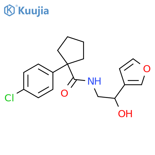 1-(4-chlorophenyl)-N-[2-(furan-3-yl)-2-hydroxyethyl]cyclopentane-1-carboxamide structure