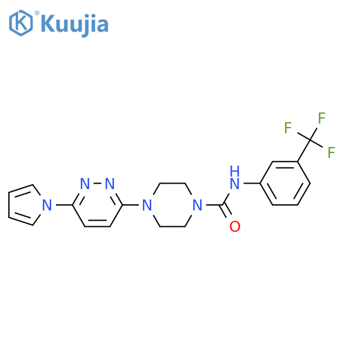 4-[6-(1H-pyrrol-1-yl)pyridazin-3-yl]-N-[3-(trifluoromethyl)phenyl]piperazine-1-carboxamide structure