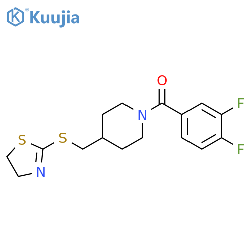 1-(3,4-difluorobenzoyl)-4-[(4,5-dihydro-1,3-thiazol-2-ylsulfanyl)methyl]piperidine structure
