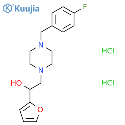 2-{4-(4-fluorophenyl)methylpiperazin-1-yl}-1-(furan-2-yl)ethan-1-ol dihydrochloride structure