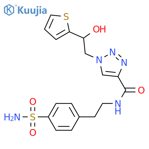 1-[2-hydroxy-2-(thiophen-2-yl)ethyl]-N-[2-(4-sulfamoylphenyl)ethyl]-1H-1,2,3-triazole-4-carboxamide structure