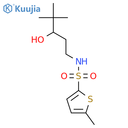 N-(3-hydroxy-4,4-dimethylpentyl)-5-methylthiophene-2-sulfonamide structure
