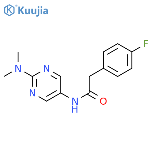 N-2-(dimethylamino)pyrimidin-5-yl-2-(4-fluorophenyl)acetamide structure