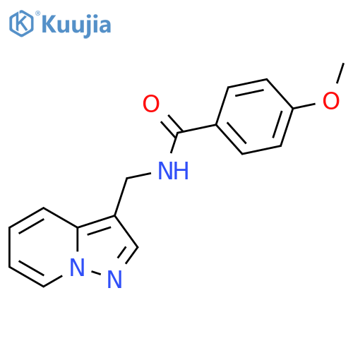4-methoxy-N-({pyrazolo1,5-apyridin-3-yl}methyl)benzamide structure
