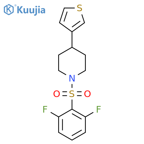 1-(2,6-difluorobenzenesulfonyl)-4-(thiophen-3-yl)piperidine structure