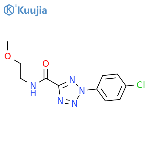 2-(4-chlorophenyl)-N-(2-methoxyethyl)-2H-1,2,3,4-tetrazole-5-carboxamide structure