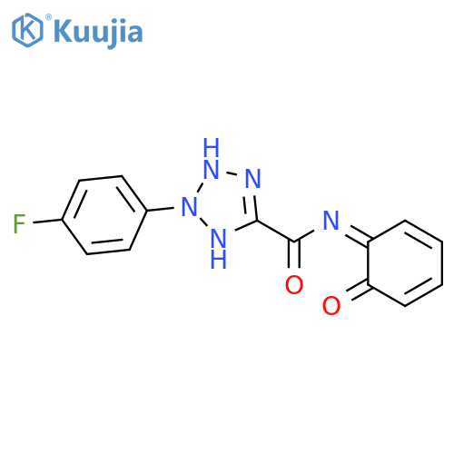 2-(4-fluorophenyl)-N-(2-hydroxyphenyl)-2H-1,2,3,4-tetrazole-5-carboxamide structure