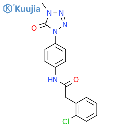 2-(2-chlorophenyl)-N-[4-(4-methyl-5-oxo-4,5-dihydro-1H-1,2,3,4-tetrazol-1-yl)phenyl]acetamide structure