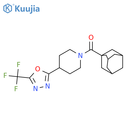 1-(adamantane-1-carbonyl)-4-5-(trifluoromethyl)-1,3,4-oxadiazol-2-ylpiperidine structure