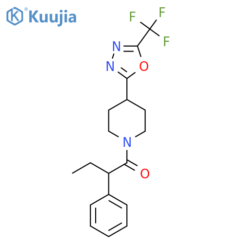 2-phenyl-1-{4-5-(trifluoromethyl)-1,3,4-oxadiazol-2-ylpiperidin-1-yl}butan-1-one structure