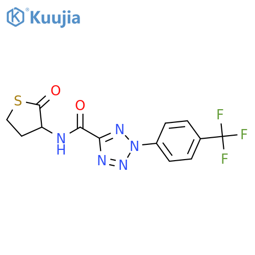 N-(2-oxothiolan-3-yl)-2-4-(trifluoromethyl)phenyl-2H-1,2,3,4-tetrazole-5-carboxamide structure