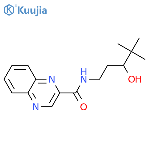 N-(3-hydroxy-4,4-dimethylpentyl)quinoxaline-2-carboxamide structure