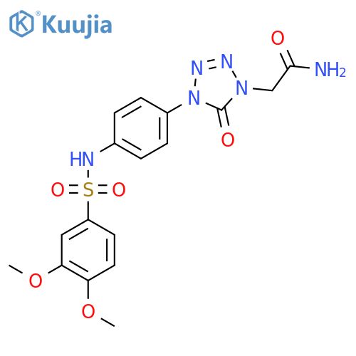 2-{4-4-(3,4-dimethoxybenzenesulfonamido)phenyl-5-oxo-4,5-dihydro-1H-1,2,3,4-tetrazol-1-yl}acetamide structure