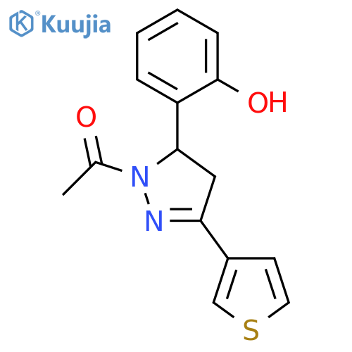 1-[5-(2-hydroxyphenyl)-3-(thiophen-3-yl)-4,5-dihydro-1H-pyrazol-1-yl]ethan-1-one structure