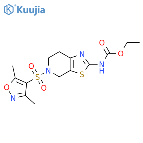 ethyl N-{5-(3,5-dimethyl-1,2-oxazol-4-yl)sulfonyl-4H,5H,6H,7H-1,3thiazolo5,4-cpyridin-2-yl}carbamate structure