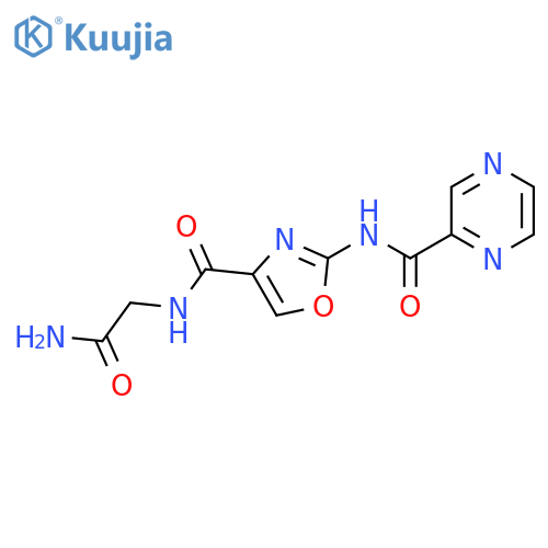N-{4-(carbamoylmethyl)carbamoyl-1,3-oxazol-2-yl}pyrazine-2-carboxamide structure