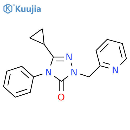 3-cyclopropyl-4-phenyl-1-(pyridin-2-yl)methyl-4,5-dihydro-1H-1,2,4-triazol-5-one structure