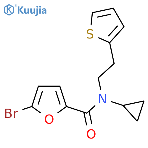 5-bromo-N-cyclopropyl-N-2-(thiophen-2-yl)ethylfuran-2-carboxamide structure