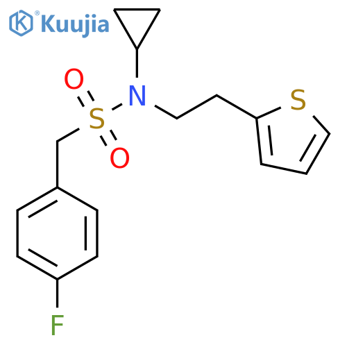 N-cyclopropyl-1-(4-fluorophenyl)-N-2-(thiophen-2-yl)ethylmethanesulfonamide structure