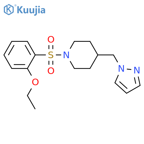 1-(2-ethoxybenzenesulfonyl)-4-[(1H-pyrazol-1-yl)methyl]piperidine structure