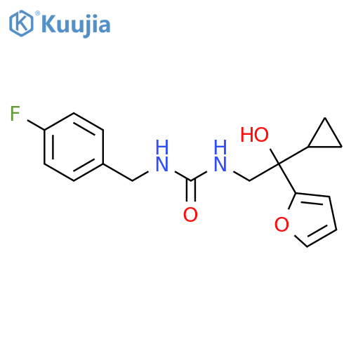 3-2-cyclopropyl-2-(furan-2-yl)-2-hydroxyethyl-1-(4-fluorophenyl)methylurea structure