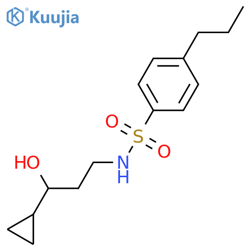 N-(3-cyclopropyl-3-hydroxypropyl)-4-propylbenzene-1-sulfonamide structure