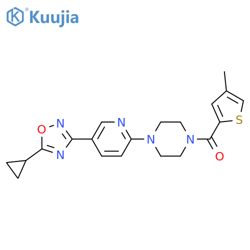 1-[5-(5-cyclopropyl-1,2,4-oxadiazol-3-yl)pyridin-2-yl]-4-(4-methylthiophene-2-carbonyl)piperazine structure