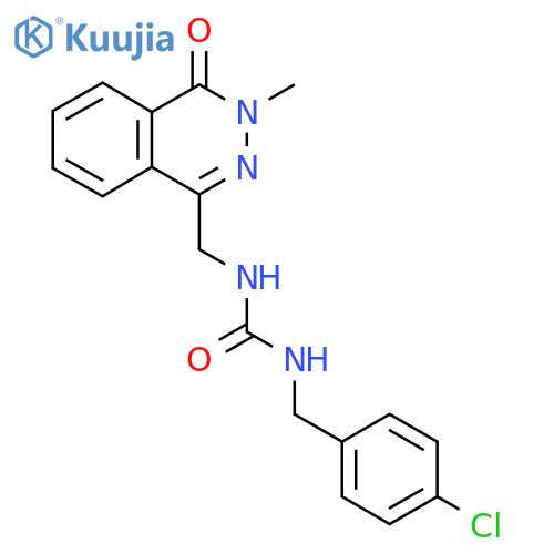 1-[(4-chlorophenyl)methyl]-3-[(3-methyl-4-oxo-3,4-dihydrophthalazin-1-yl)methyl]urea structure