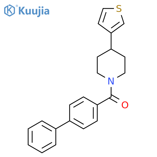 1-{1,1'-biphenyl-4-carbonyl}-4-(thiophen-3-yl)piperidine structure