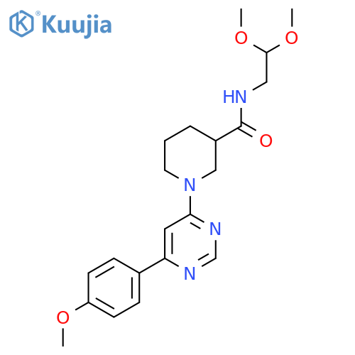N-(2,2-dimethoxyethyl)-1-6-(4-methoxyphenyl)pyrimidin-4-ylpiperidine-3-carboxamide structure