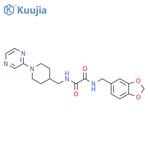 N-(2H-1,3-benzodioxol-5-yl)methyl-N'-{1-(pyrazin-2-yl)piperidin-4-ylmethyl}ethanediamide structure