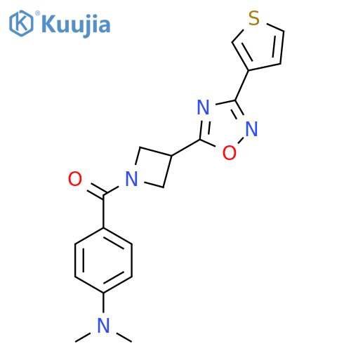 N,N-dimethyl-4-{3-3-(thiophen-3-yl)-1,2,4-oxadiazol-5-ylazetidine-1-carbonyl}aniline structure
