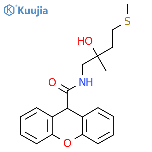 N-2-hydroxy-2-methyl-4-(methylsulfanyl)butyl-9H-xanthene-9-carboxamide structure