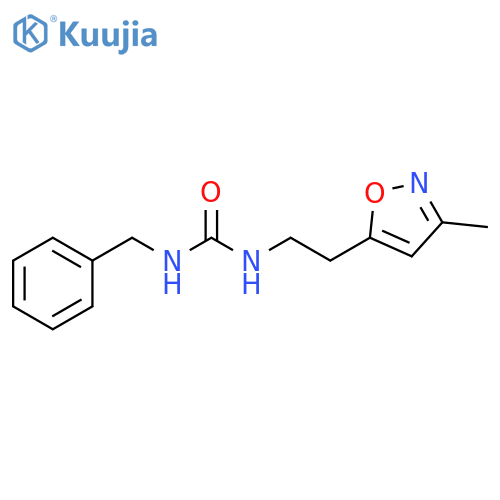 1-benzyl-3-2-(3-methyl-1,2-oxazol-5-yl)ethylurea structure