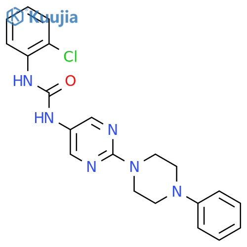 1-(2-Chlorophenyl)-3-[2-(4-phenylpiperazin-1-yl)pyrimidin-5-yl]urea structure