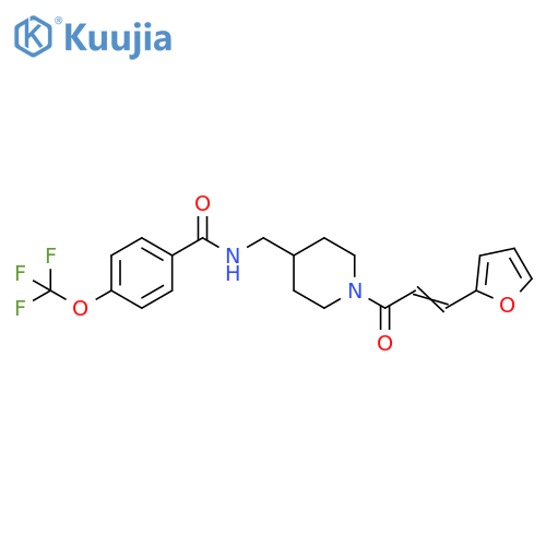 N-({1-[(2E)-3-(furan-2-yl)prop-2-enoyl]piperidin-4-yl}methyl)-4-(trifluoromethoxy)benzamide structure