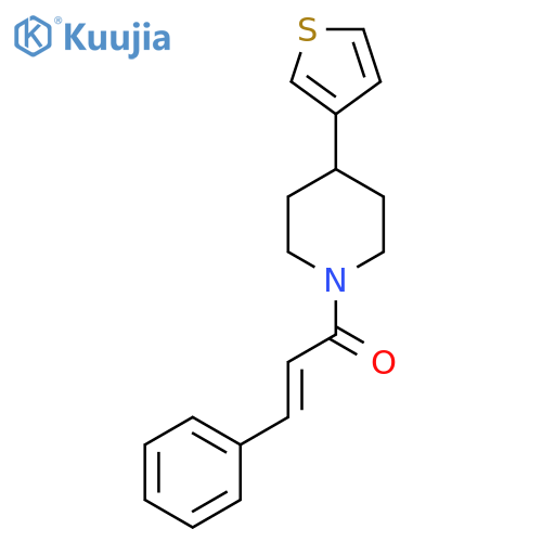 (2E)-3-phenyl-1-4-(thiophen-3-yl)piperidin-1-ylprop-2-en-1-one structure