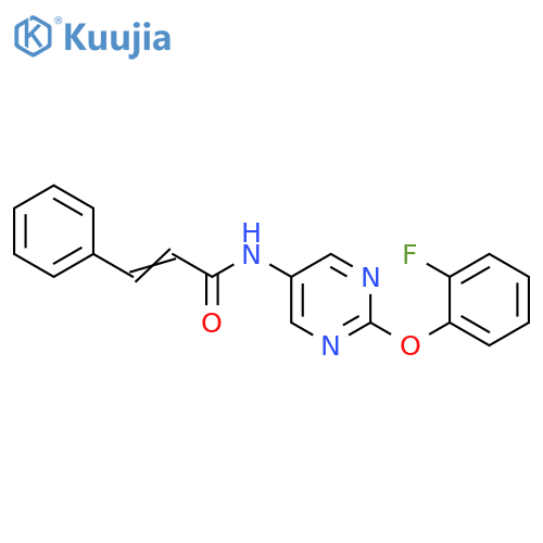 (2E)-N-[2-(2-fluorophenoxy)pyrimidin-5-yl]-3-phenylprop-2-enamide structure