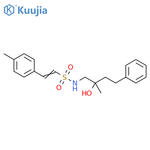 (E)-N-(2-hydroxy-2-methyl-4-phenylbutyl)-2-(4-methylphenyl)ethene-1-sulfonamide structure