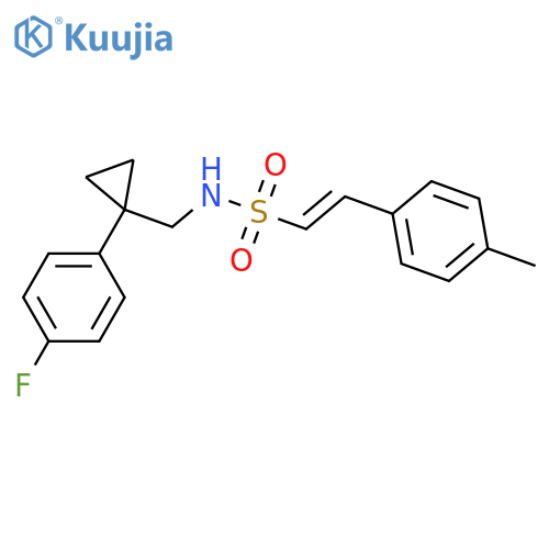 (E)-N-{[1-(4-fluorophenyl)cyclopropyl]methyl}-2-(4-methylphenyl)ethene-1-sulfonamide structure