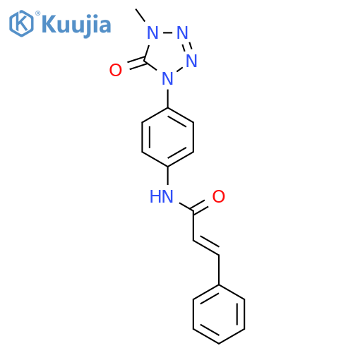 (2E)-N-[4-(4-methyl-5-oxo-4,5-dihydro-1H-1,2,3,4-tetrazol-1-yl)phenyl]-3-phenylprop-2-enamide structure